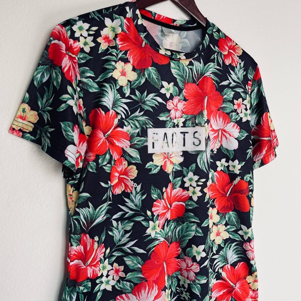 Floral Graphic T-Shirt Red mesh 3D - Picture 6 of 8